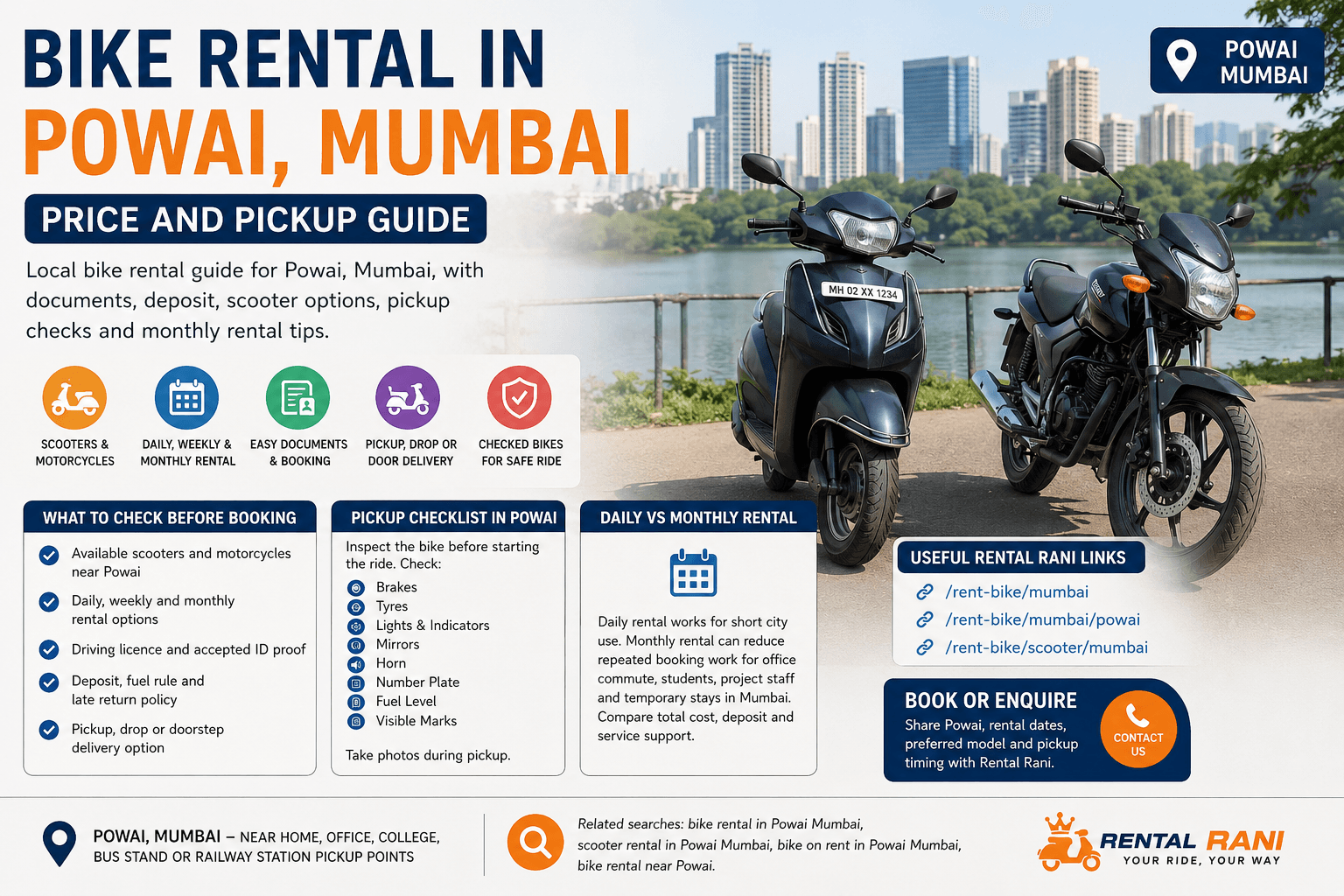 Bike Rental in Powai, Mumbai: Price and Pickup Guide