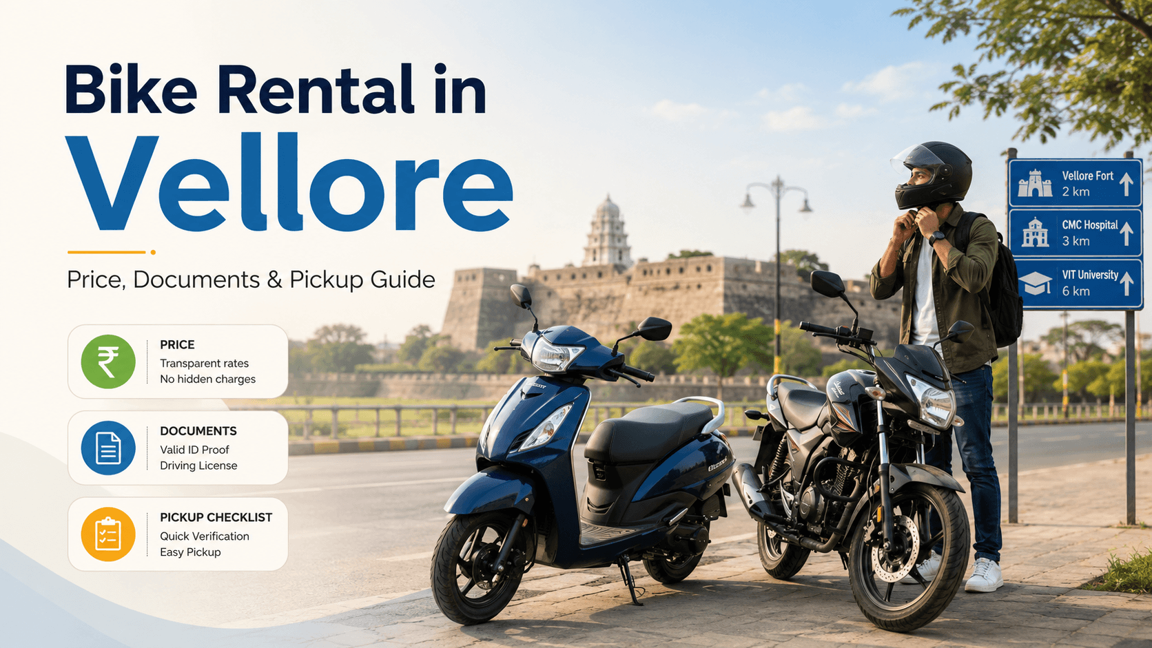 Bike Rental in Vellore: Price, Documents and Pickup Guide